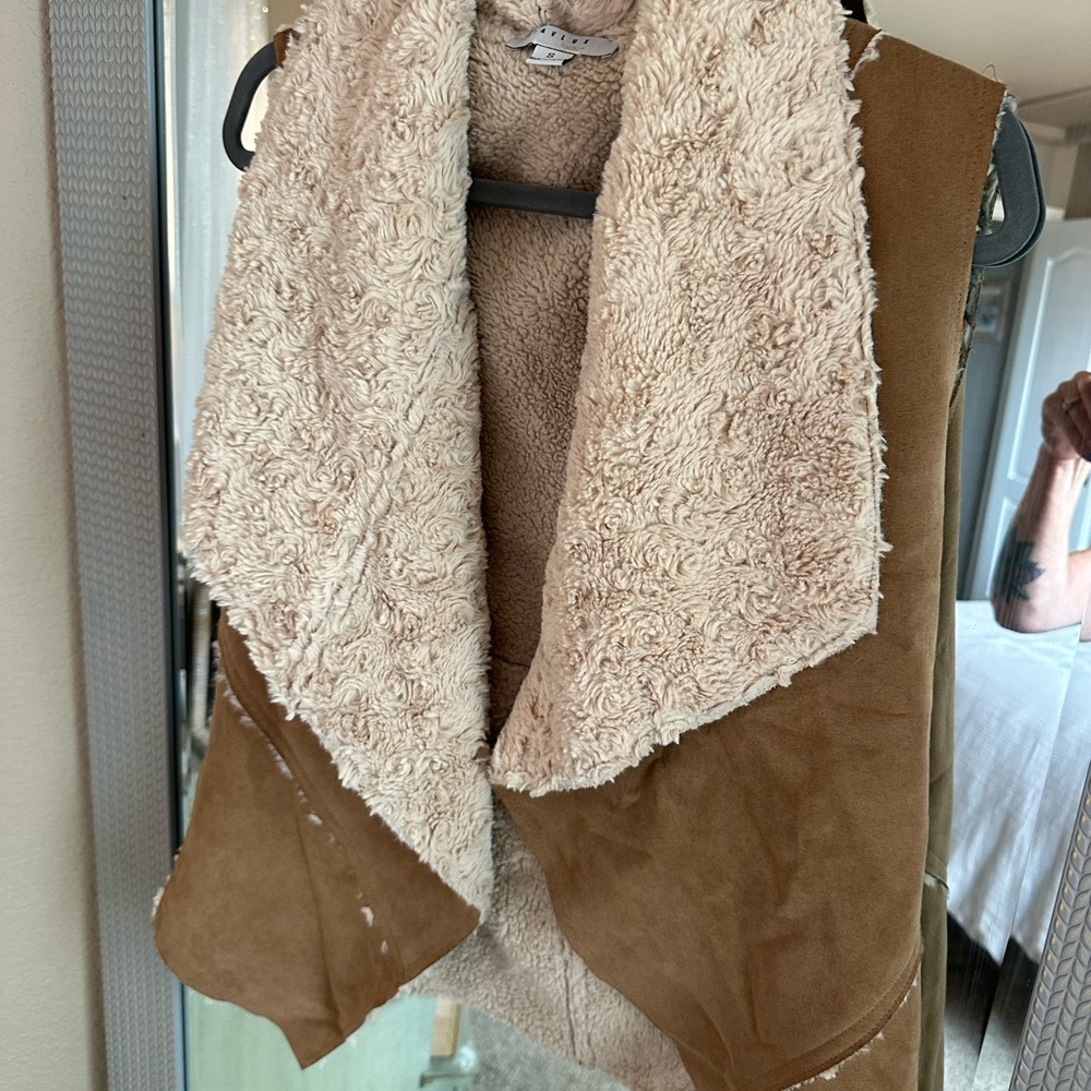 Women's Brown Shearling Vest